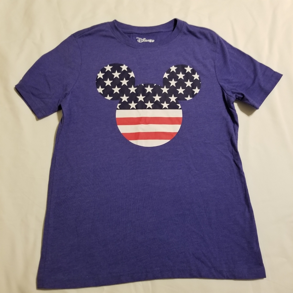 Disney Mickey Mouse Patriotic Mouse Head Graphic T-Shirt